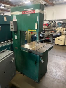 20" Powermatic #81, vertical band saw, 2000/4500 SFM, 2 HP,foot brake,dust chute,guides