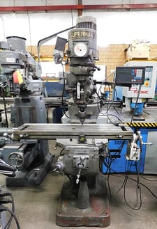 Supermax #YCM-1-1/2 VS, vertical mill, 9" x 42" table, 12" X, 30" Y, 16" Z, R-8, variable speed, Newall Topaz