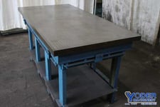 36" x 72" x 6" Custom steel table on stand