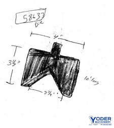 60" L, Air bend press brake die, 2-1/4" x 2" opening