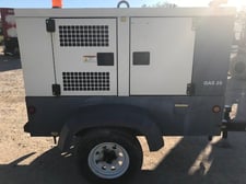 22 KW Atlas Copco #QAS25, trailer mounted, Tier 4F, 120/240/208/277/480 Volts, 5857 hours, 2017, $19.5k
