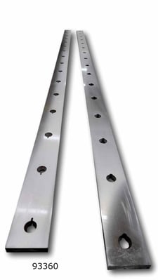 Wapakoneta, 10' shear blades, 124" length, 4 cutting edges per blade, 16" holes on 8" centers (2 available)