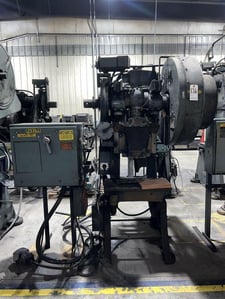 46 Ton, Federal #4, OBI press, 4" stroke, 8.75" Shut Height, 2" adj., 105 SPM, 2714.75" bed, 8" throat, air