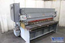 1/4" x 8' Masperi #CM500A-FEMAS, power squaring shear, 36" front operated power back gauge, 10 HP, rebuilt