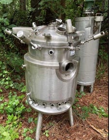 40 gallon Precision Stainless, 316L Stainless Steel reactor, 40/60 psi, mounted on legs, 1990
