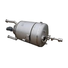 130 gallon Berchtold Aseptic, Stainless Steel vertical tank