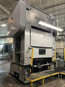 600 Ton, Brown & Boggs #SS2-600-84-48, straight side double crank press, 8" stroke, 24" Shut Height, 12"