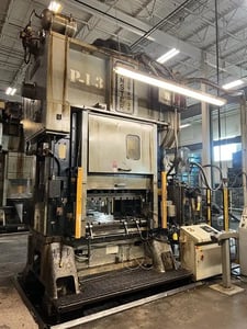 300 Ton, Minster #E2-300, straight side double crank press, 6" stroke, 32" Shut Height, 6" adj., 60" x36"bed
