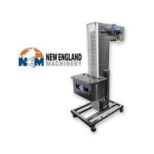 New England Machinery #H/E-3, Stainless Steel hopper / elevator, 8" wide w/ 2.5" cleats on 3" spacing, 5.66'