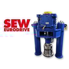 20 HP Sew-Eurodrive #X4FA150/HU/F, liquid mixer agitator drive, 7" bore x 40" L stroke