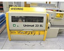 Weinig #U-23-EL, feed through moulder, 5-head, 9-1/16" x 4-3/4" capacity, 1-9/16" spindle diameter, 6000 RPM