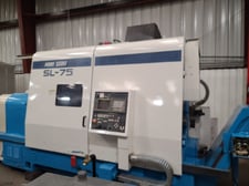 Mori Seiki #SL-75A, Fanuc, 35" swing, 68" centers, 1800 RPM, 12 station turret, Kitagawa 24" chuck, chip