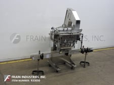 SureKap #SK6000-BF6-70, automatic, inline, Stainless Steel, 3 station, 6 spindle roll over conveyor capper &