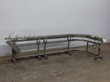 Image for 8-1/2" wide x 19.2' long, Stainless Steel frame conveyor, 90° left hand turn, 1/2 HP drive