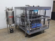 Laub #RPF300-30P Posifiller, 30 head, rotary, pressure assit, piston filler, 30-300 containers per minute