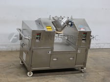 Patterson Kelley, 8 qt, 304 Stainless Steel jacketed, vacuum twin shell mixer, rated to 140 lbs. per ft