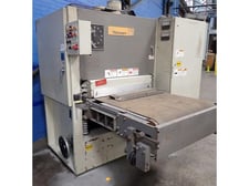 37" x 75" Timesavers #337-2, belt sander, 2-head, 36" W drum, 20-60 FPM