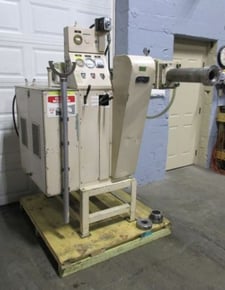 Wahlco #21-2.625-15, high pressure hydraulic extruder, 15 ton, 5 HP, 2.6"ID barrel, 21" long barrel