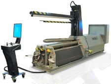 60" x 3/16" Swebend #PB4-6-5, hydraulic 4-roll double pinch plate bending roll, 6" roll diameter, new