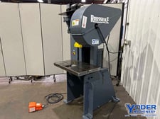 15 Ton, Rousselle #2E-F, OBI flywheel press, 2" stroke, 12" Shut Height, air clutch & brake, rebuilt 2021