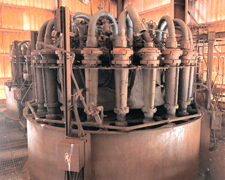 Weir #6X500CVX10, Cyclone Clusters with manifold distributors, 10 per bank (2 available)