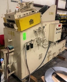 8000 lb. Cwp coil cradle & straightener, 12" W x .250" stock, 60" outside dimension, 10-50 FPM, 7 roll