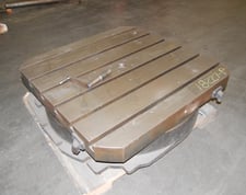48" x 48" Giddings & Lewis, manual rotary table, built in indicator for fine adjustment