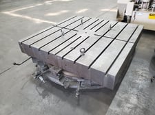 60" x 60" Lucas #60", rotary table, manual free spin rotation only, air regulator & pressure gage