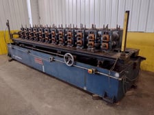 12 Stand, Ardcor/Roll Kraft #F-10, Adjustable Width Stud Rollformer, 2" - 2.5" spindle diameter, 5.25" roll