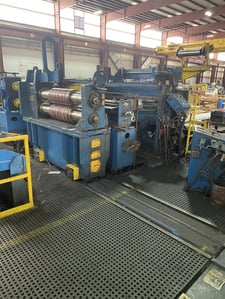 54" x 7" Loopco, Slitting Line, 60000 lb., .017" - .104" Gauge, 72" outside dimension, 16" - 32" ID Uncoiler