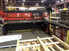 1/4" x 10' Amada #M3060, shear, 60 SPM, 39.37" front operated power back gauge, 13 holddown, 133.07" knife