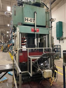 120 Ton, Corsteel #4P.52X60, 4-post hydraulic press, 10" stroke, 20" daylight, 60" x52"bed, 300 gallon