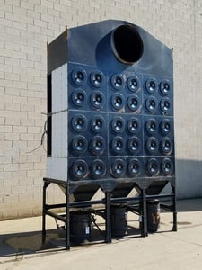 12000 cfm Plymovent #MDB-24-H, Cartridge Dust Collector, 6240 square feet of media, (3) Hopper Outlets