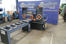 12.75" x 11" Hem #H100A, automatic horizontal band saw, 24" bar feed stroke, 60-300 FPM, front conveyor