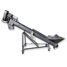 9" diameter x 11' long, portable Stainless Steel incline screw auger co, 230/460 V., 3-phase