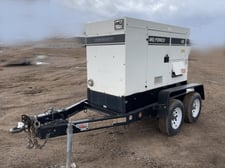 40 KW Multiquip #DCA45SSIU4F, trailer mounted, Tier 3,120/240/208/277/480 Volts, 7232 hours, 2015, $24.5k