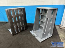 33" x 47-3/4" x 27" Giddings & Lewis heavy duty angle plates, cast iron construction, 1 set