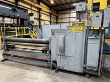 7' x 1/4" Bertsch #7, 3-roll initial pinch mechanical plate roll, 7" roll diameter, 10 HP, 15 FPM