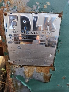 104 HP, 1770 RPM, Falk #702-02BS, enclosed gear drive, 1.56 service factor