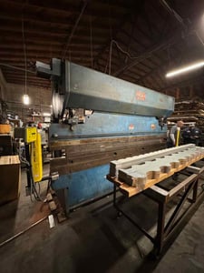 90 Ton, Chicago #1012-1, Press Brake, 12' overall, 126" between housing, 6" stroke, laser safety system, 1976