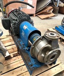 Geiger, Stainless Steel horizontal centrifugal pump, 15 HP motor, 1" inlet x 2" outlet