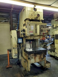 75 Ton, Niagara, OBI press, 8" stroke, 21" Shut Height, 3" ram adj., 90 SPM, 36" x24" bed, air clutch & brake