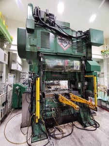 125 Ton, Minster #PM3-125-48, straight side double crank, 1.2" stroke, 20" Shut Height, 700 SPM, variable