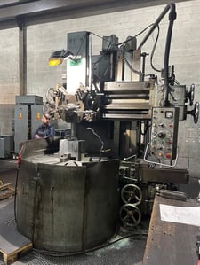 43" Defum #KNA110/135A, vertical turret lathe, 53" sw, 43" chk, 4-jaw, 39" height under rail, 2-Axis digital
