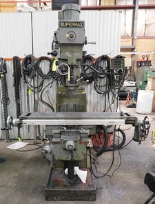 Supermax #YCM16VS, vertical mill, 9" x49"tbl., 3 HP, 16" X, 32" Y, 16" Z, R-8, 60-4200 RPM, Mitsutoyo 2-Axis