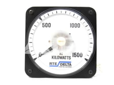 Kratos Kilowatts Meter 0-1500kw Full Scale, 120vac, 5 Amps