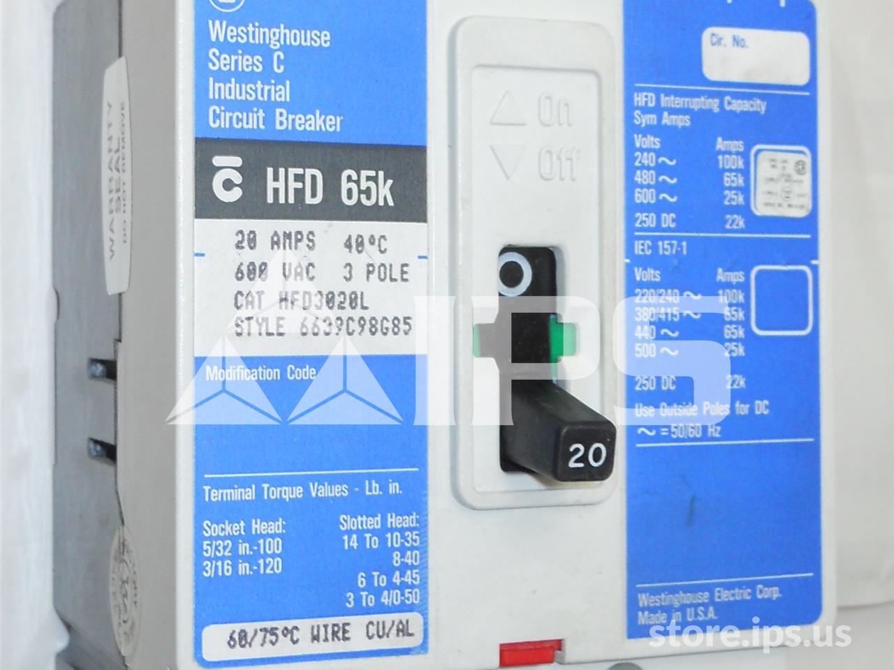 Ch Hfd Mccb, 20 At Generic Item Number
