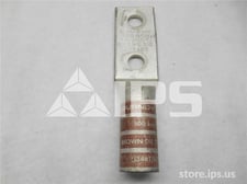 Burndy Type Ya-2n 2 Hole Long Barrel Lug Unused Surplus 500 Kcmil Cu, 1/2 Inch Hole, 1-3/4 Inch Stud Hole