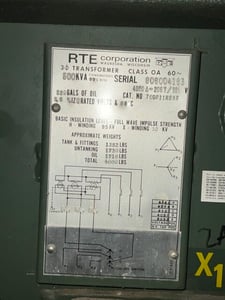 500 KVA 4160 Delta Primary, 208Y/120 Secondary, 3 phase, Padmount Transformer