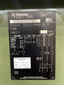 112.5/125 KVA 12000 Delta Primary, 480Y/277 Secondary, 3 phase, Padmount Transformer, New